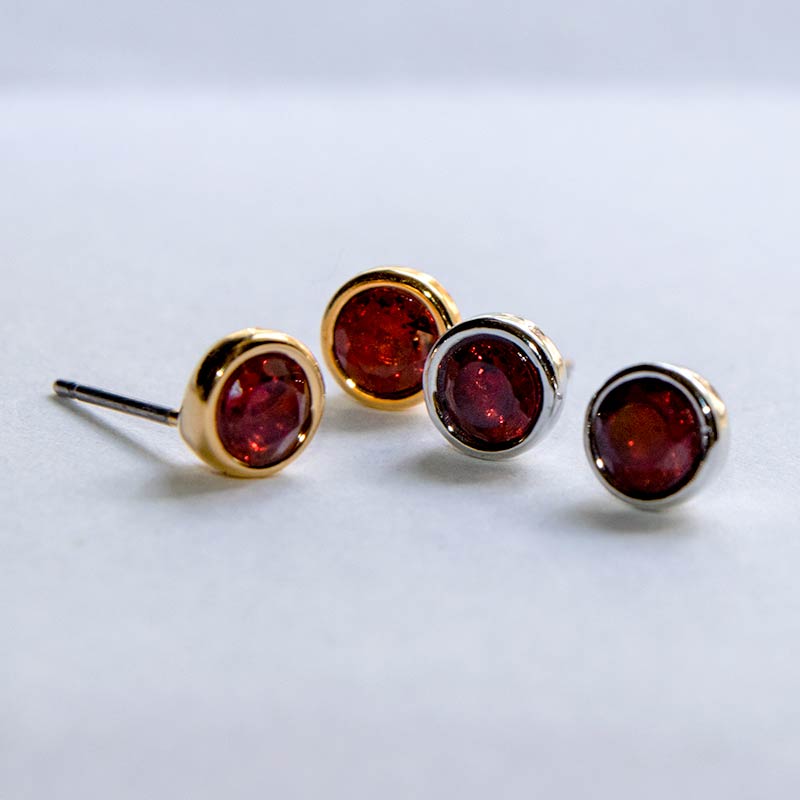 ピアス チタン 天然石 さり気ない スタッド ラピスラズリ ターコイズ ガーネット amb-tit-ps04 Amer Bijoux |  | 07