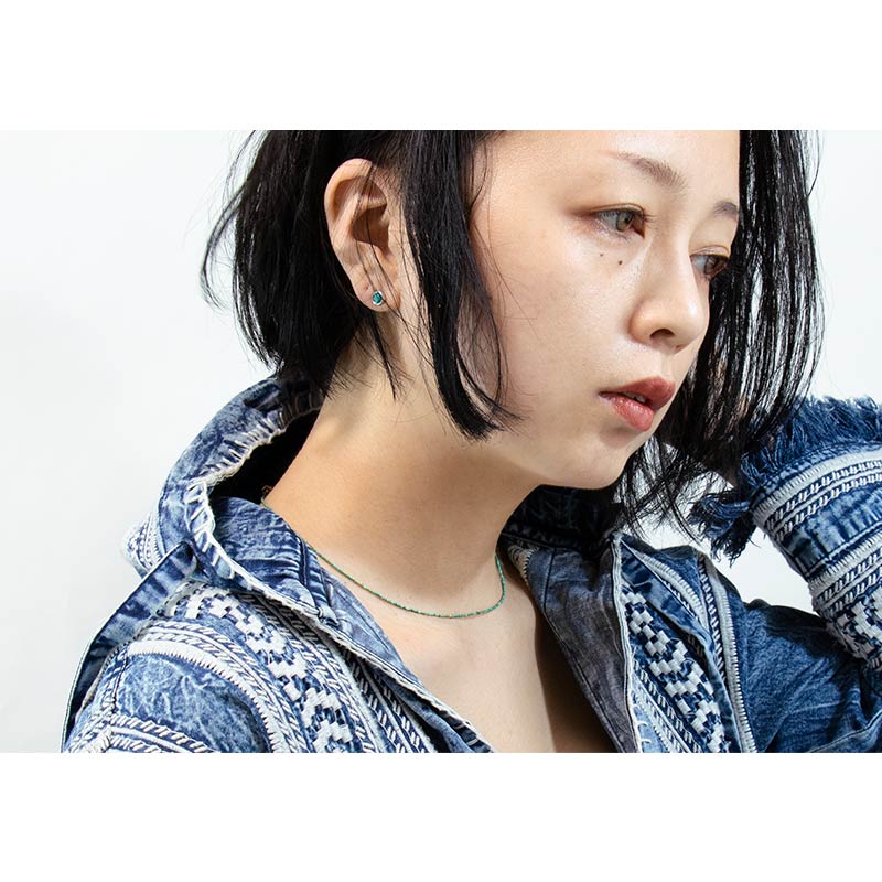 ピアス チタン 天然石 さり気ない スタッド ラピスラズリ ターコイズ ガーネット amb-tit-ps04 Amer Bijoux |  | 08