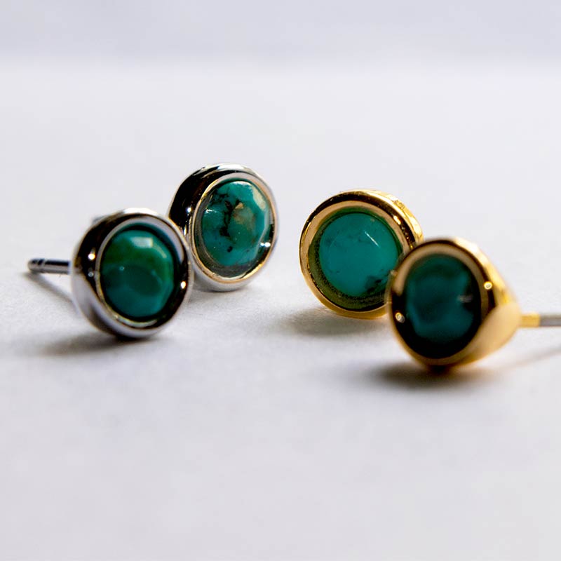 ピアス チタン 天然石 さり気ない スタッド ラピスラズリ ターコイズ ガーネット amb-tit-ps04 Amer Bijoux |  | 09