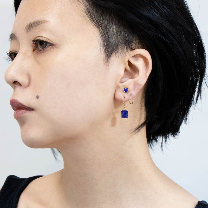 ピアス チタン 天然石 さり気ない スタッド ラピスラズリ ターコイズ ガーネット amb-tit-ps04 Amer Bijoux |  | 10