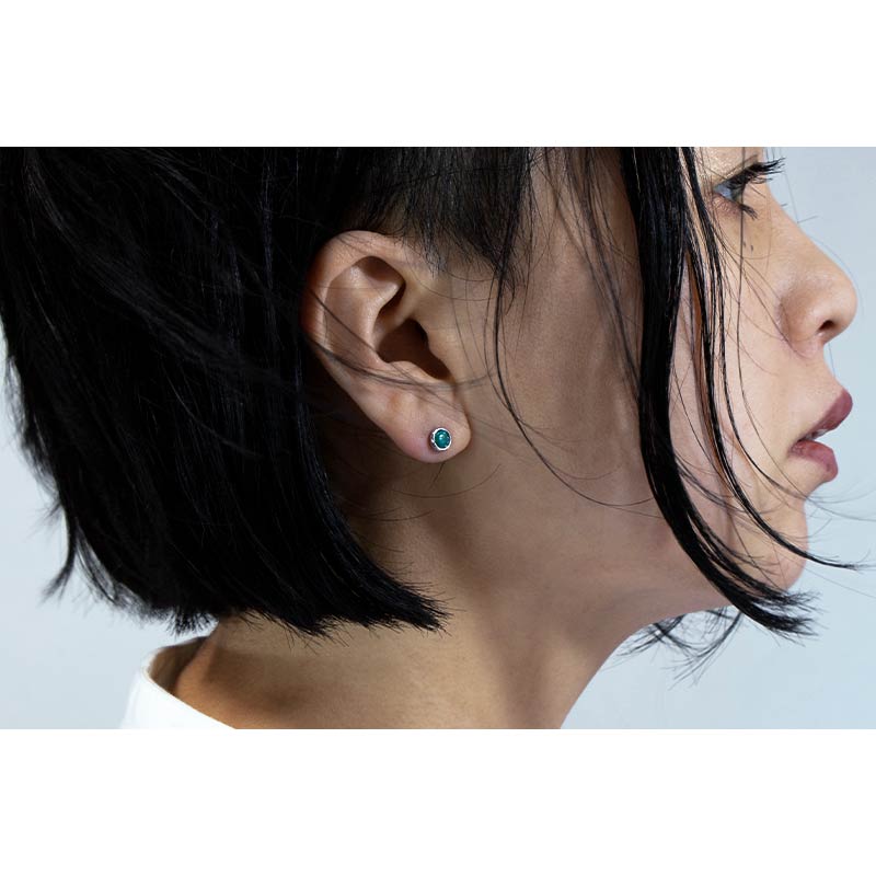 ピアス チタン 天然石 さり気ない スタッド ラピスラズリ ターコイズ ガーネット amb-tit-ps04 Amer Bijoux |  | 15