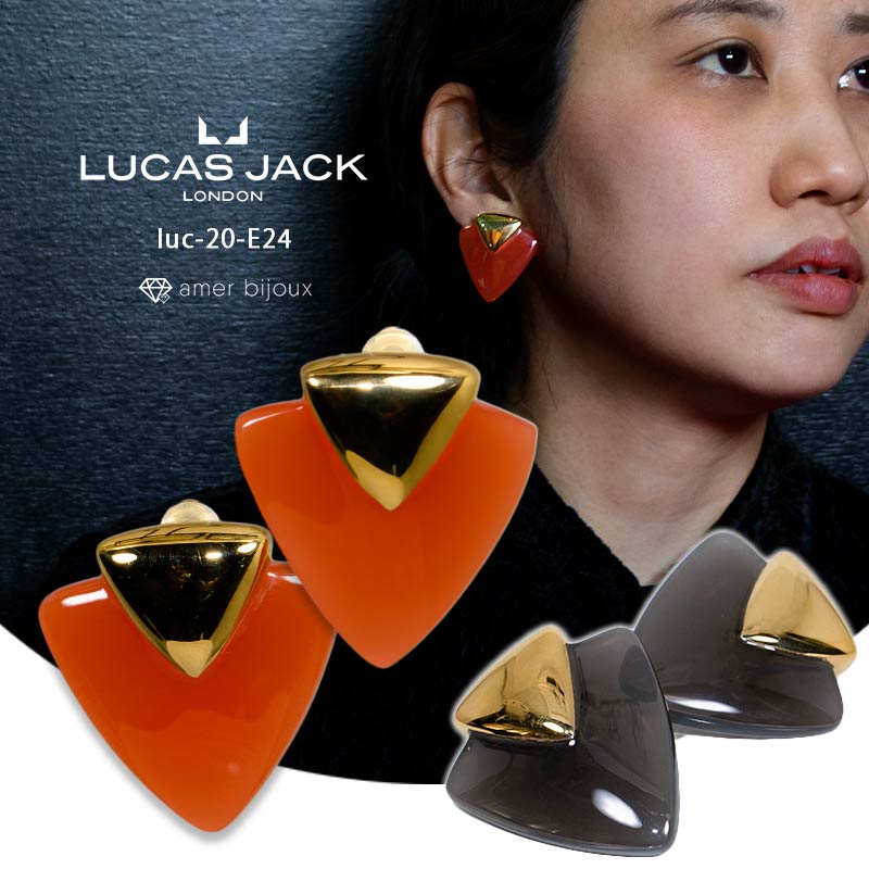 LUCAS JACK london ルーカス ジャック イヤリング クリップ18Kメッキ アクリル luc-20-e24 Amer Bijoux