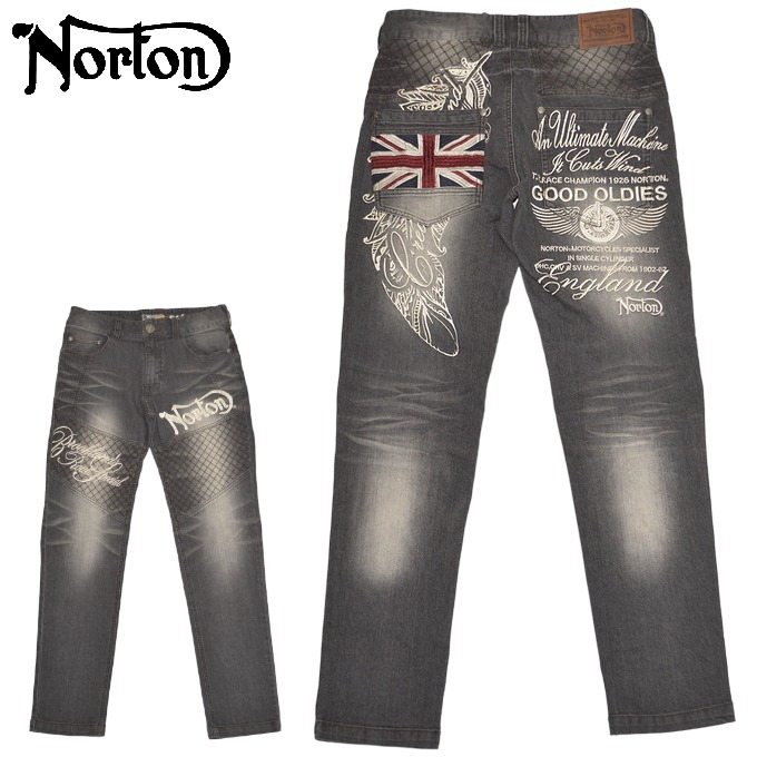 Norton ノートン パッチワーク デニムパンツ ストレート ノートン（NORTON） 服 アパレル 233N1800B ストレッチMAX キルト