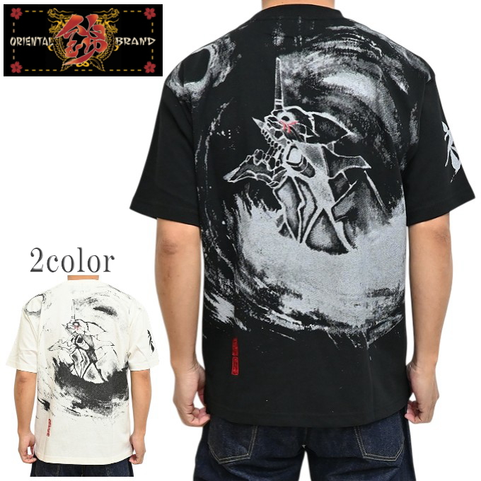 EVANGELION NISHIKI 526351 半袖Tシャツ 墨絵風 月と初号機