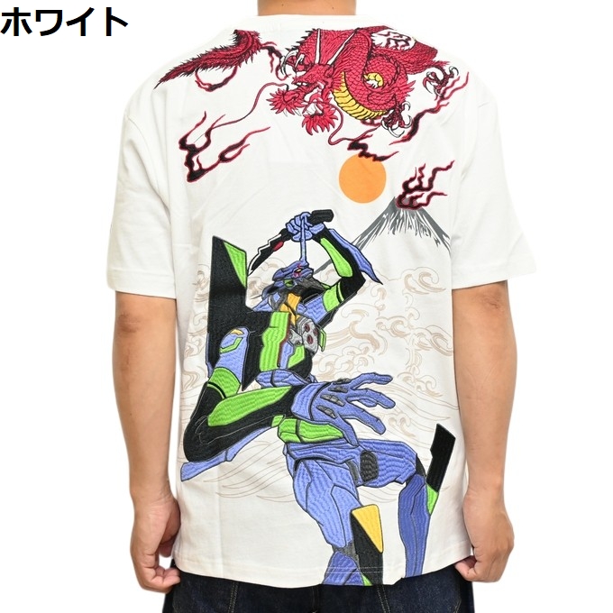 EVANGELION NISHIKI 554369-25 半袖Tシャツ 初号機 VS 赤龍
