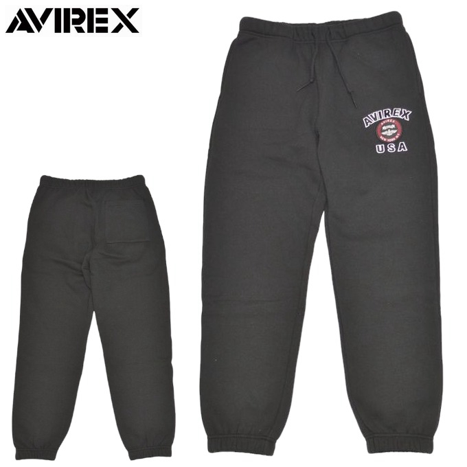 AVIREX GOLFブラック パンツ USAロゴ AVIREX（アヴィレックス） 783-4910004 バーシティ ロゴ スウェット