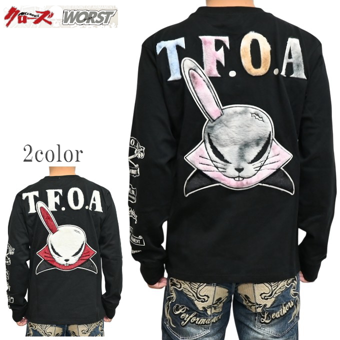 クローズ×WORST CRLT-2601天竺 長袖Tシャツ ロンT デスラビット