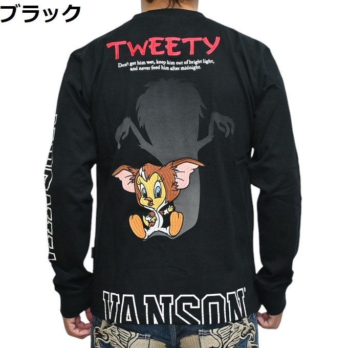 バンソン VANSON ルーニーテューンズ LTV-2402 天竺 長袖Ｔシャツ ロンＴ トゥイーティ グレムリン ワーナー 100周年記念モデル メンズ | VANSON | 01