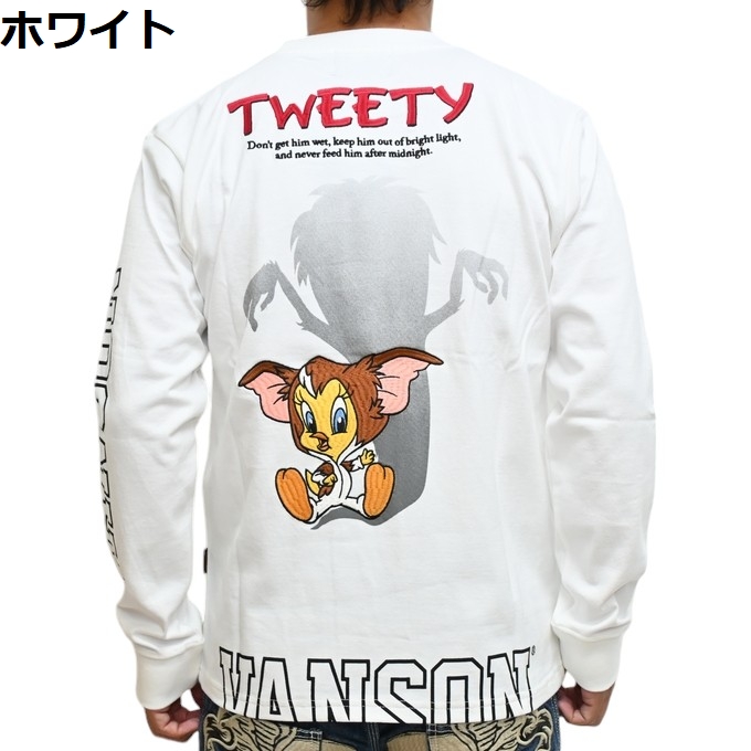 バンソン VANSON ルーニーテューンズ LTV-2402 天竺 長袖Ｔシャツ ロンＴ トゥイーティ グレムリン ワーナー 100周年記念モデル メンズ | VANSON | 02