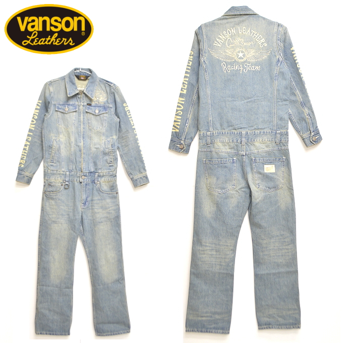 バンソン VANSON NVAO-301 デニムつなぎ服 ツナギ インディゴ-B色