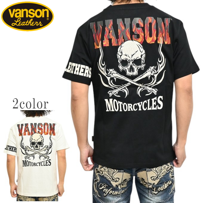 VANSON バンソン Tシャツ バイクウェア XXL VANSON（バンソン） VANSON NVST-2503 半袖Tシャツ 天竺半袖TEE