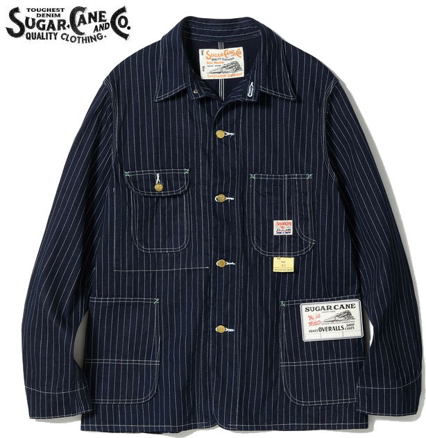 NEIGHBORHOOD15AW SERVICE C-JKTカバーオール日本製L SUGAR CANE シュガーケーン SC15658 9oz. ウォバッシュ ストライプ