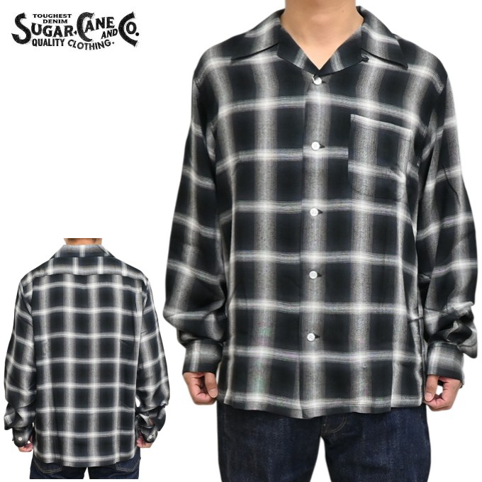 Attractions レーヨンシャツ　サイズ40 SUGAR CANE シュガーケーン SC29120 長袖シャツ レーヨン オンブレ