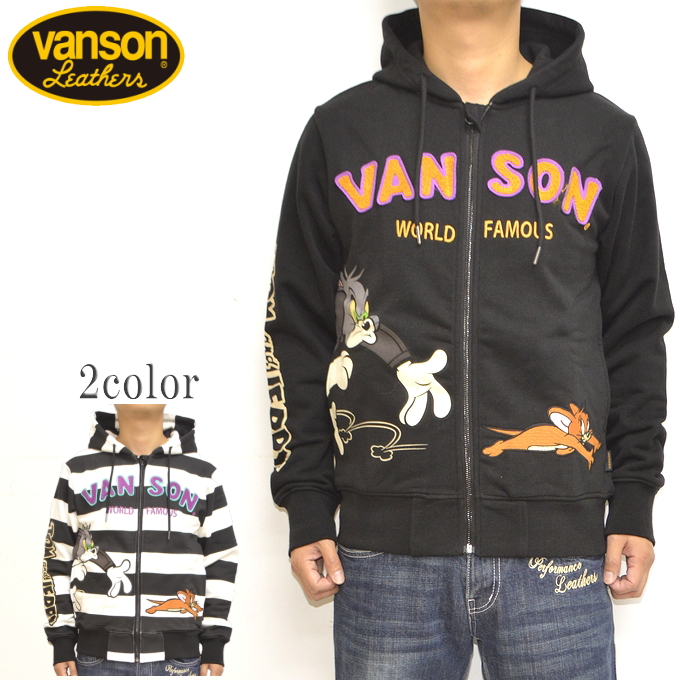 バンソン VANSON TOM and JERRY TJV-2237 裏毛フルジップ パーカー