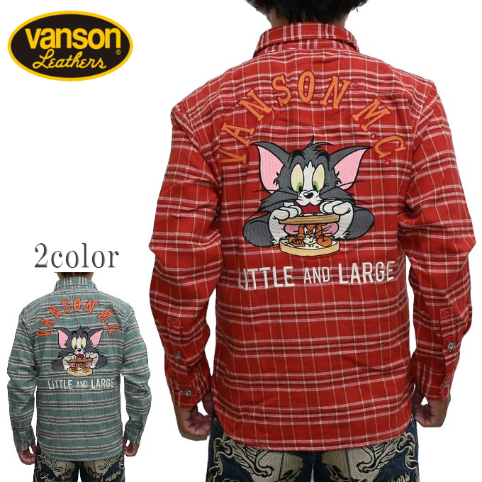 VANSON（バンソン） トムとジェリー TJV-2435 長袖シャツ チェック