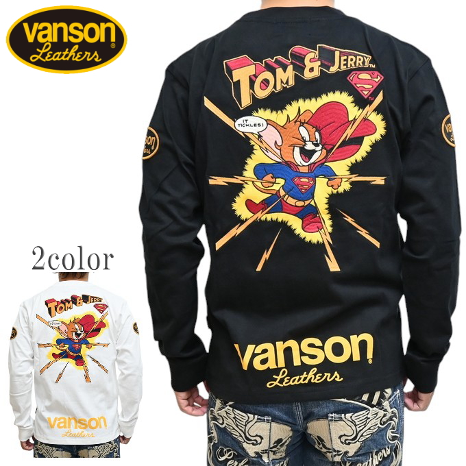 VANSON トムとジェリー 長袖 VANSON（バンソン） トムとジェリー TJV-2439 天竺 長袖Tシャツ ロン