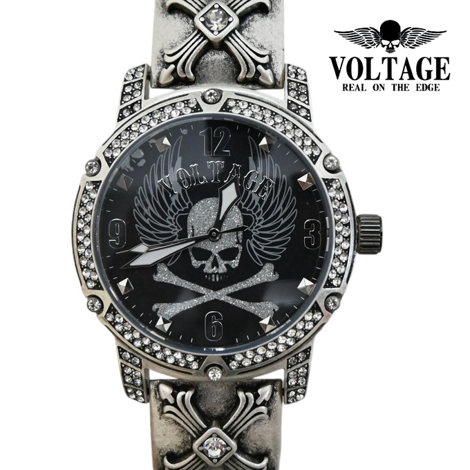 VOLTAGE VO-027 WINGSKULL 腕時計 ヴォルテージ VOLTAGE 腕時計 VO-027AS-02M メタルブレスレット ロック