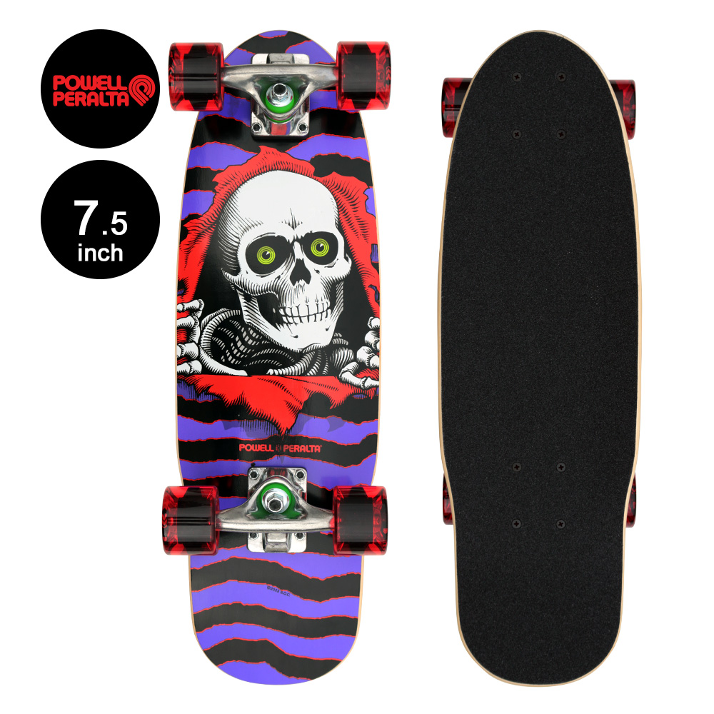 POWELL PERALTA パウエル・ペラルタ 7.5in x 24in MICRO MINI RIPPER CRUISER COMPLETE PURPLE/RED コンプリートクルーザー 完成組立品 リッパー (2409)