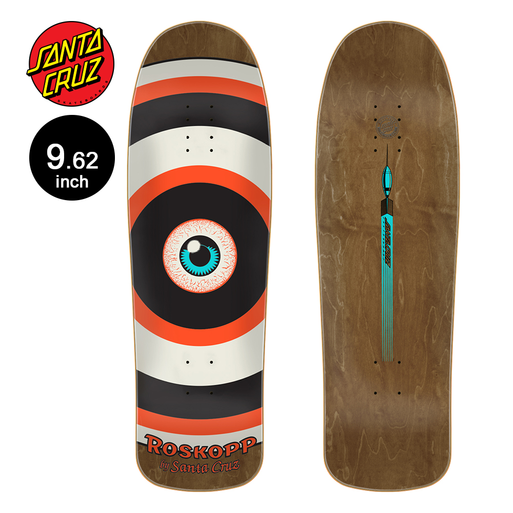 SANTA CRUZ サンタクルーズ スケボー デッキ 9.62 ROSKOPP TARGET EYE REISSUE DECK ロブ・ロスコップ  復刻 スケートボード 板 Skateboard（2305） - デッキ・パーツ