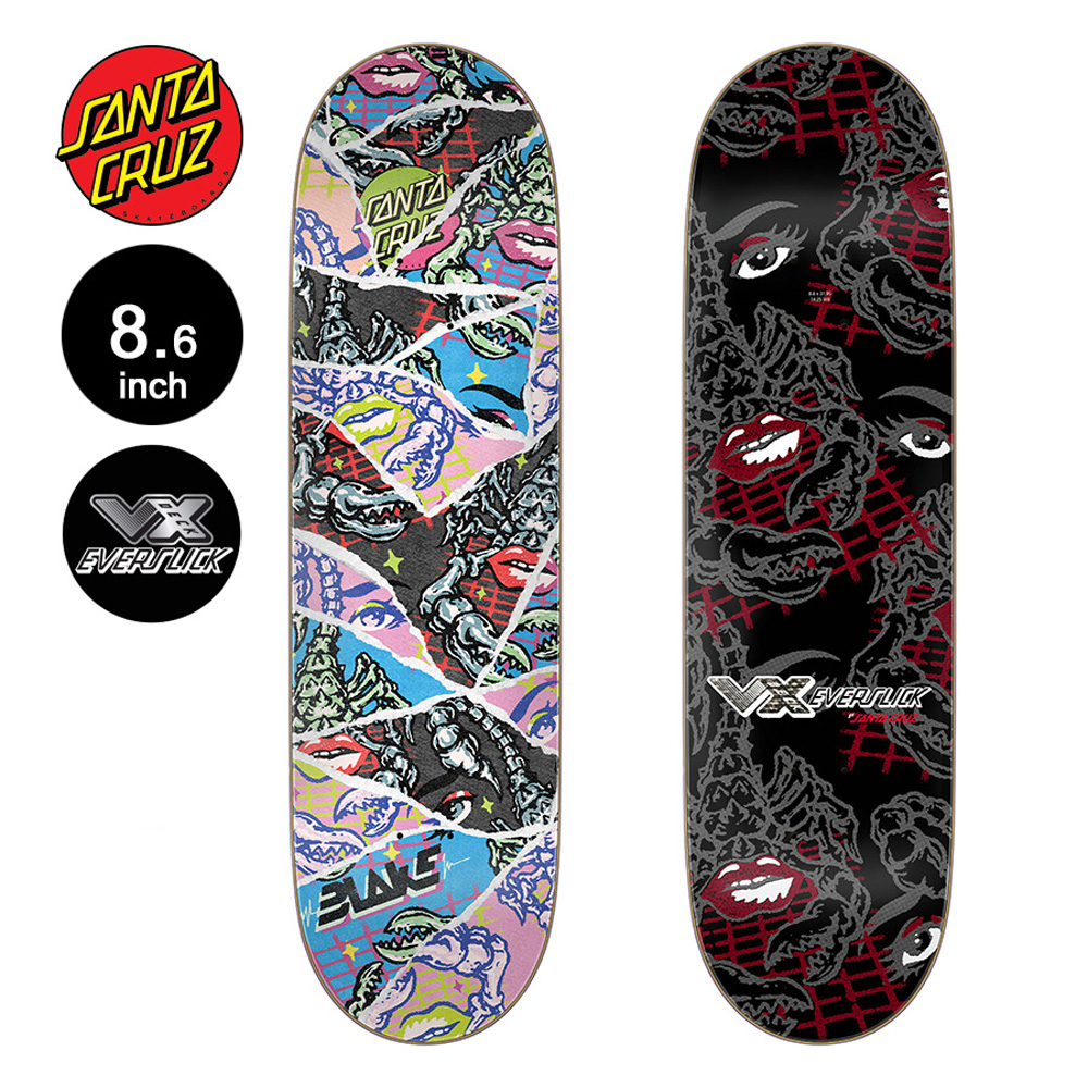 SANTA CRUZ サンタクルーズ スケボー デッキ 8.6 JOHNSON MISPRINT DANGER ZONE VX EVERSLICK DECK ブレイク・ジョンソン ブイエックス エバースリック（2212）