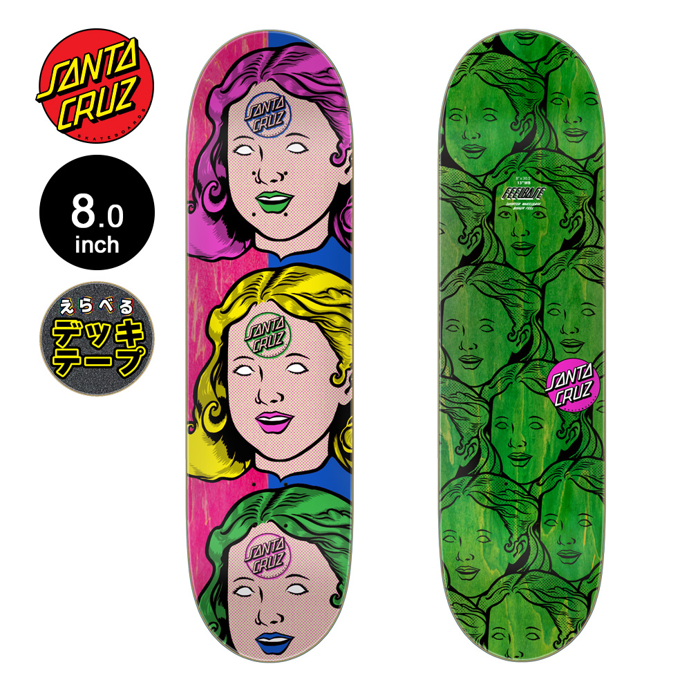 サンタクルーズ SANTA CRUZ スケボー デッキ 8.0 FEELBASE POSESSED HEAD DECK オススメ 初心者 スケートボード ストリート 板(2602)
