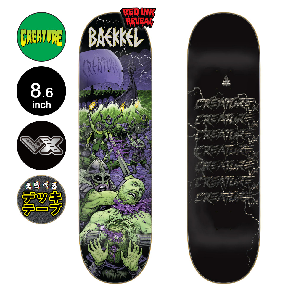 CREATURE（クリーチャー） スケボー デッキ 8.6 BAEKKEL WARRIORS VX