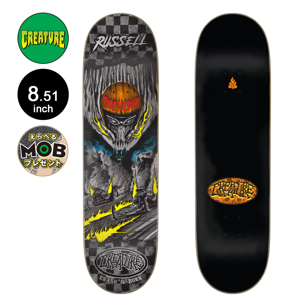 ☆新品！クリーチャーcreatureスケボーデッキ8.5クリスラッセル CREATURE クリーチャー スケボー デッキ 8.51 RUSSELL CRASH AND