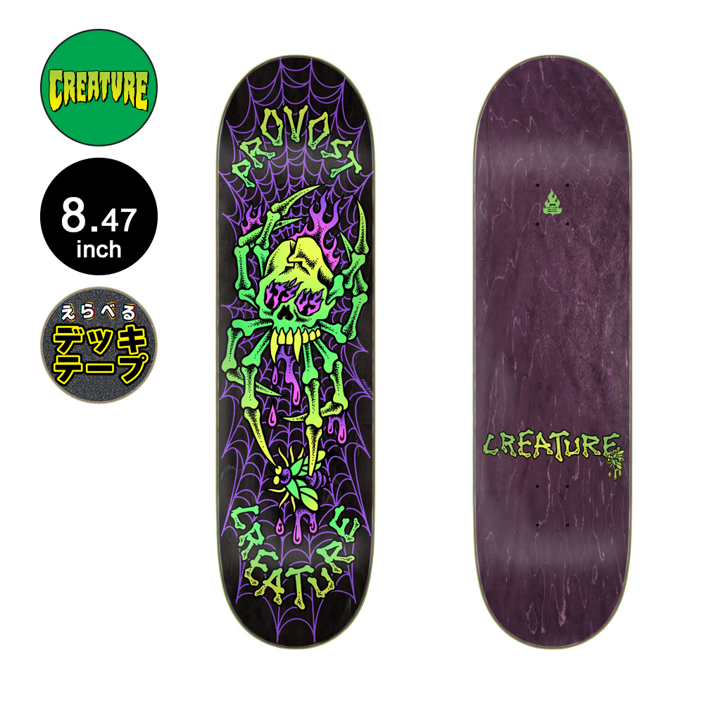 CREATURE（クリーチャー） スケボー デッキ 8.47 PROVOST SKULL SPIDER