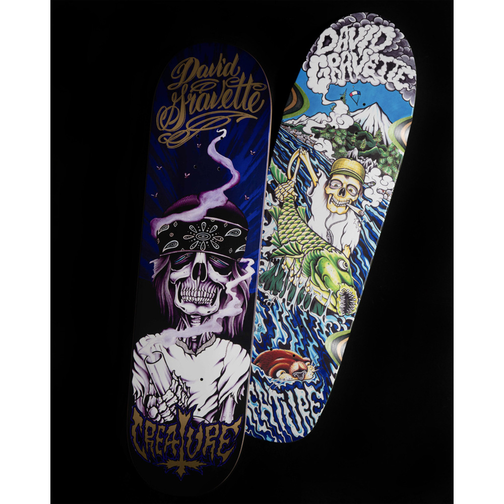 CREATURE（クリーチャー） スケボー デッキ 8.3 GRAVETTE HIPPIE SKULL