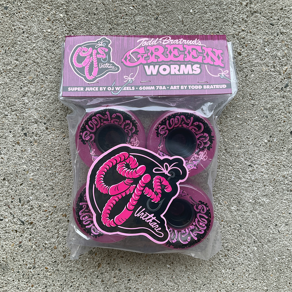 オージェイウィール OJ WHEELS 60mm PINK WORMS SUPER JUICE 78A