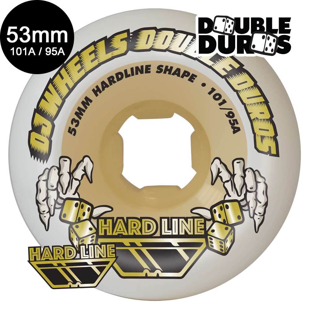 オージェイウィール OJ WHEELS 53mm DOUBLE DURO WHITE/GUM HARDLINE