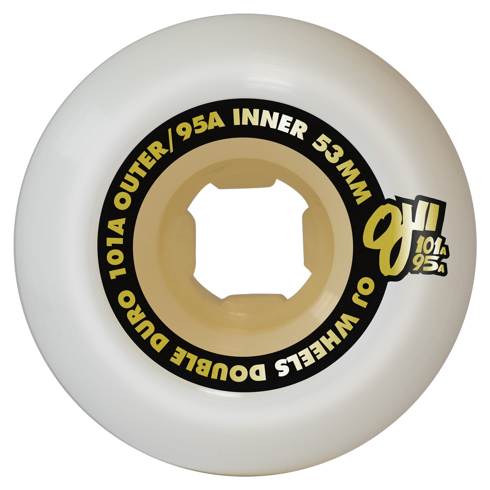 オージェイウィール OJ WHEELS 53mm DOUBLE DURO WHITE/GUM HARDLINE