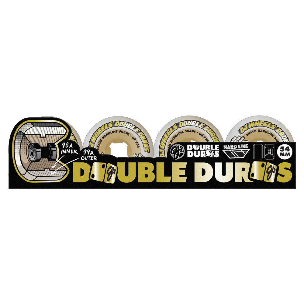 オージェイウィール OJ WHEELS 54mm DOUBLE DURO WHITE/GUM HARDLINE