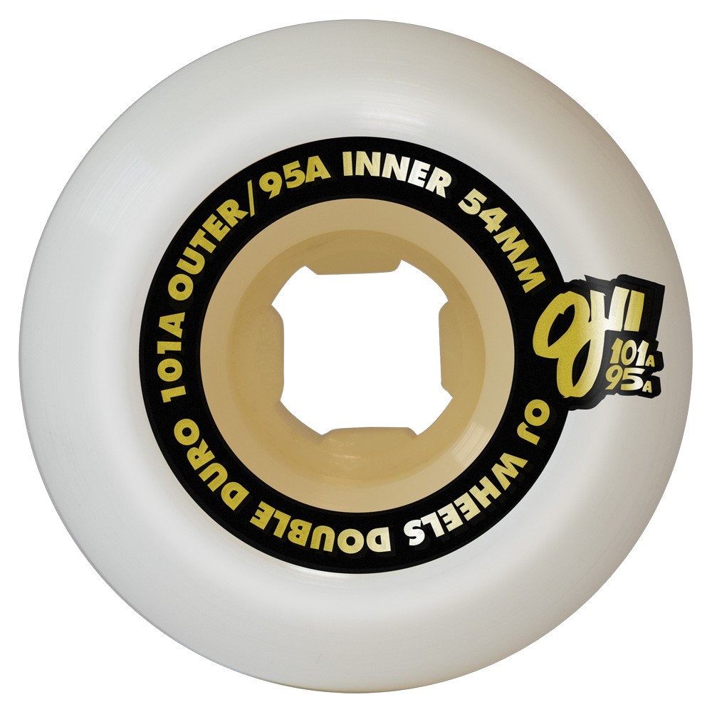 新品　OJ wheels DOUBLE DURO 54mm 101A 95A オージェイウィール OJ WHEELS 54mm DOUBLE DURO WHITE/GUM CHUBBIES