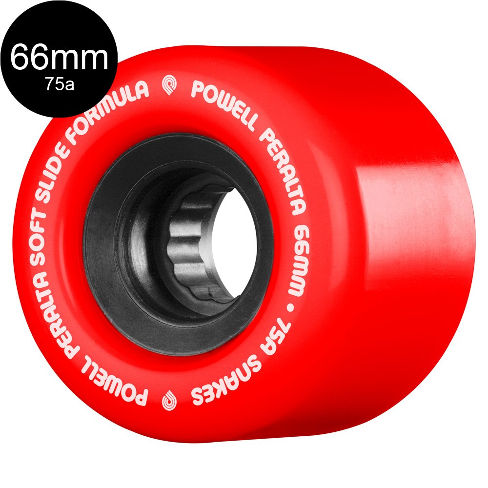 パウエル・ペラルタ POWELL PERALTA 66mm SNAKES RED 75A WHEEL ソフトウィール 4個セット ロングボード ダウンヒル オールドスクール スライド (2503)