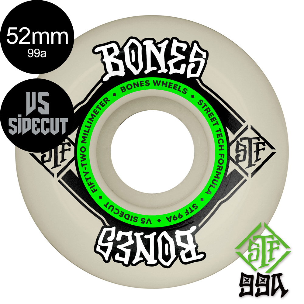 新品 BONES STF 99A 52mm スケートボードウィール 海外正規品 BONES（ボーンズ）STF 99A｜ウィール スケートボード