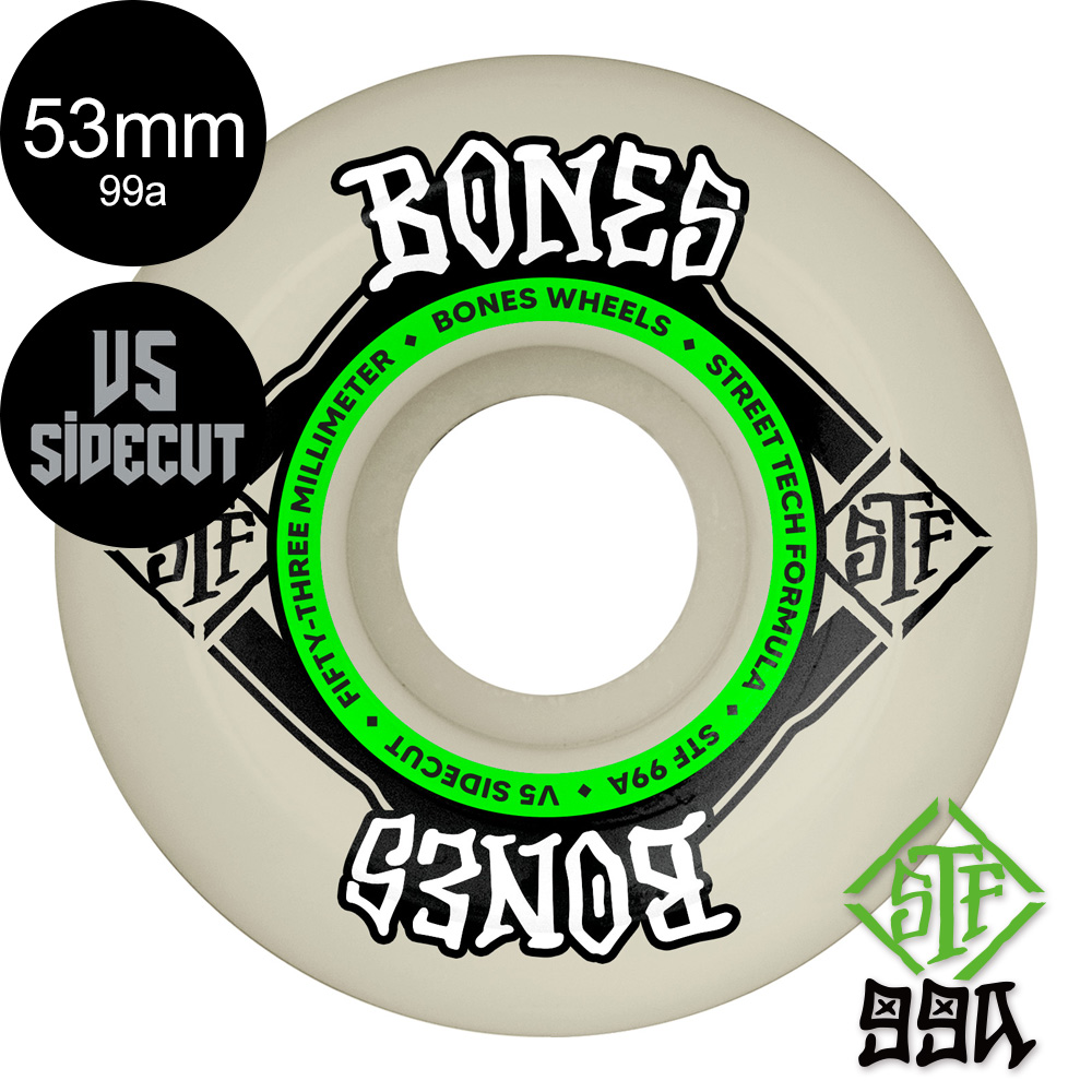BONES STF 99A 53mm スケートボード　ウィール ボーンズ ウィール BONES WHEELS 53mm STF V5 SIDECUT 99A