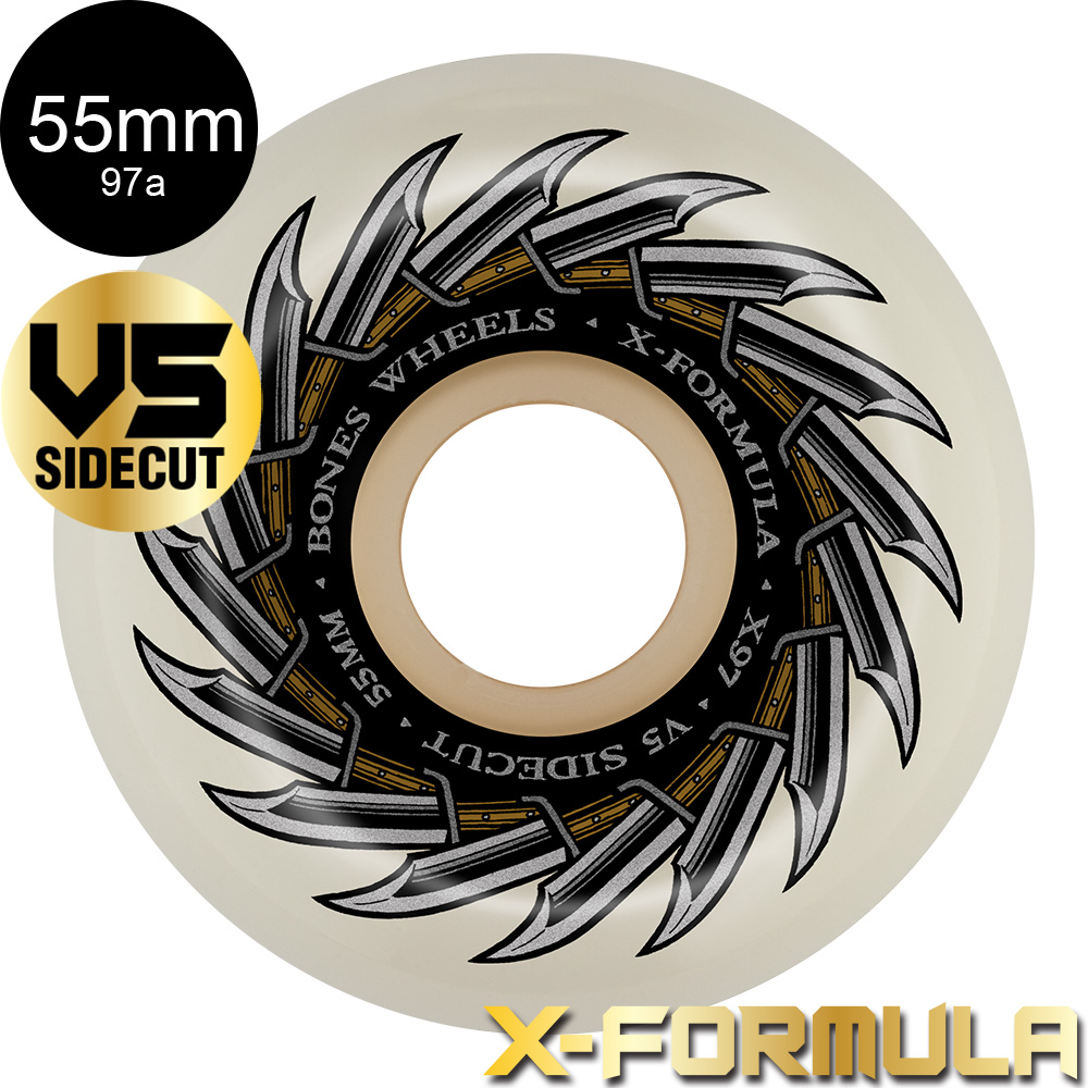 新しいBONES WHEELS ボーンズ ウィール 55mm X-FORMULA KNIFE FIGHT V5 97A WHEELS ハードウィール 4個セット エックスフォーミュラー X97 スケボー (2404)