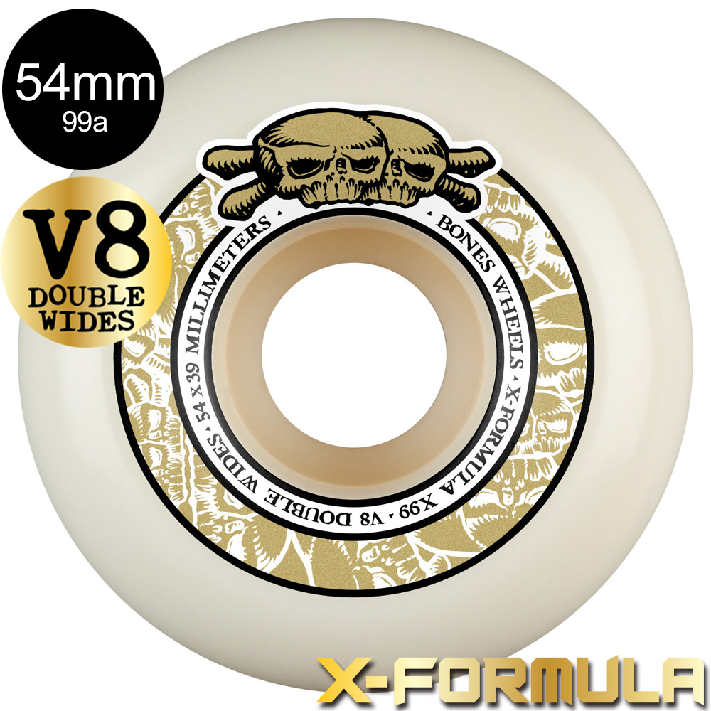 IndependentHollow Hi ボーンズソフトウィールスケートボード ボーンズ ウィール BONES WHEELS 54mm X-FORMULA V8 DOUBLE WIDES 99A