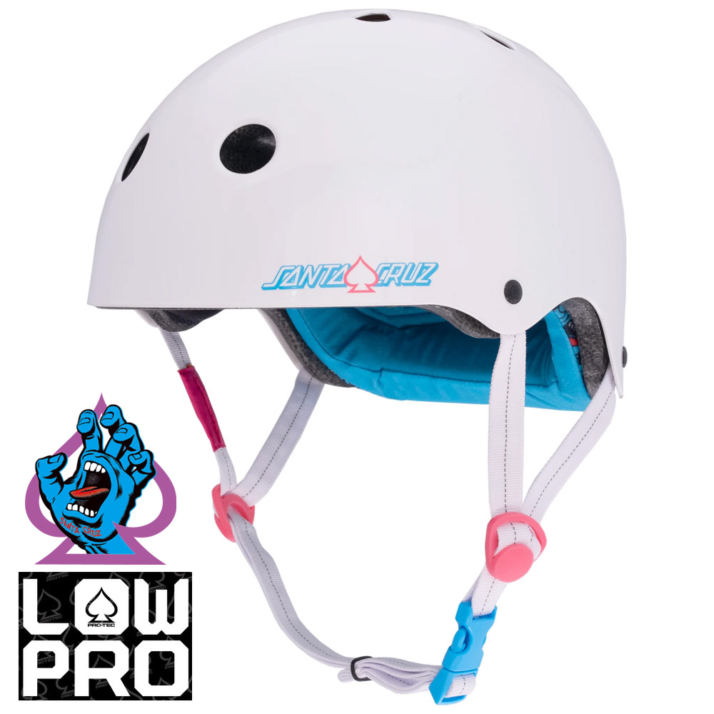 プロテック PRO-TEC LOW PRO CERTIFIED SANTA CRUZ SIGNATURE EDITION GLOSS WHITE ヘルメット サンタクルーズ　コラボ ロープロ グロスホワイト (2504)