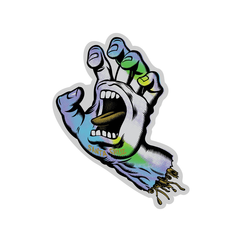 SANTA CRUZ サンタクルーズ 3.125in x 4in HOLO SCREAMING HAND STICKER ステッカー デカール シール スクリーミングハンド スケートボード スケボー