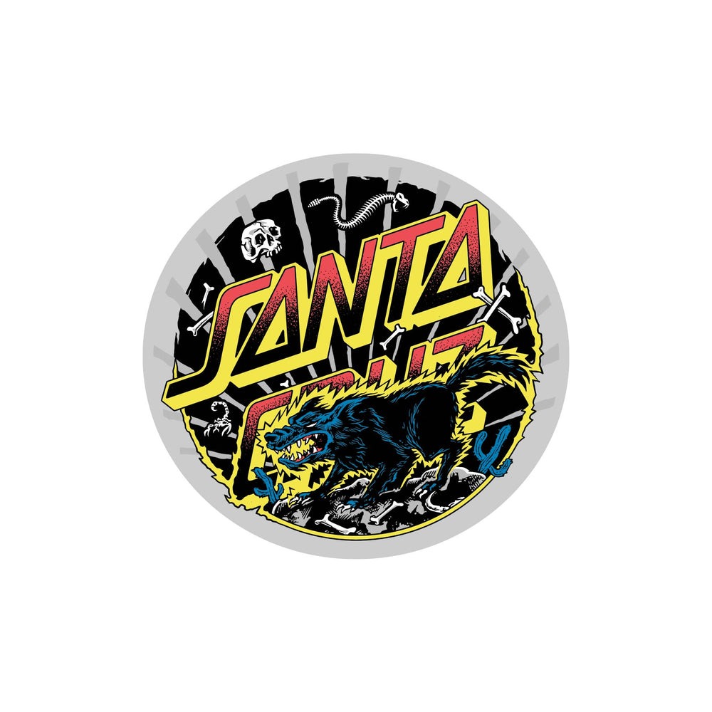 サンタクルーズロードライダーヴィンテージロゴステッカーフライングホイール SANTA CRUZ（サンタクルーズ） SANTA CRUZ 4in x 3.75in KENDALL WOLF
