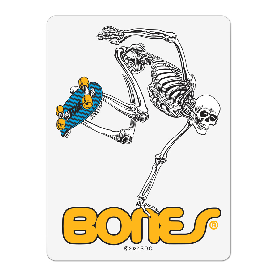 80sオマージュ パウエルステッカー、BONESステッカー白 POWELL（パウエル） パウエル・ペラルタ POWELL PERALTA 4in