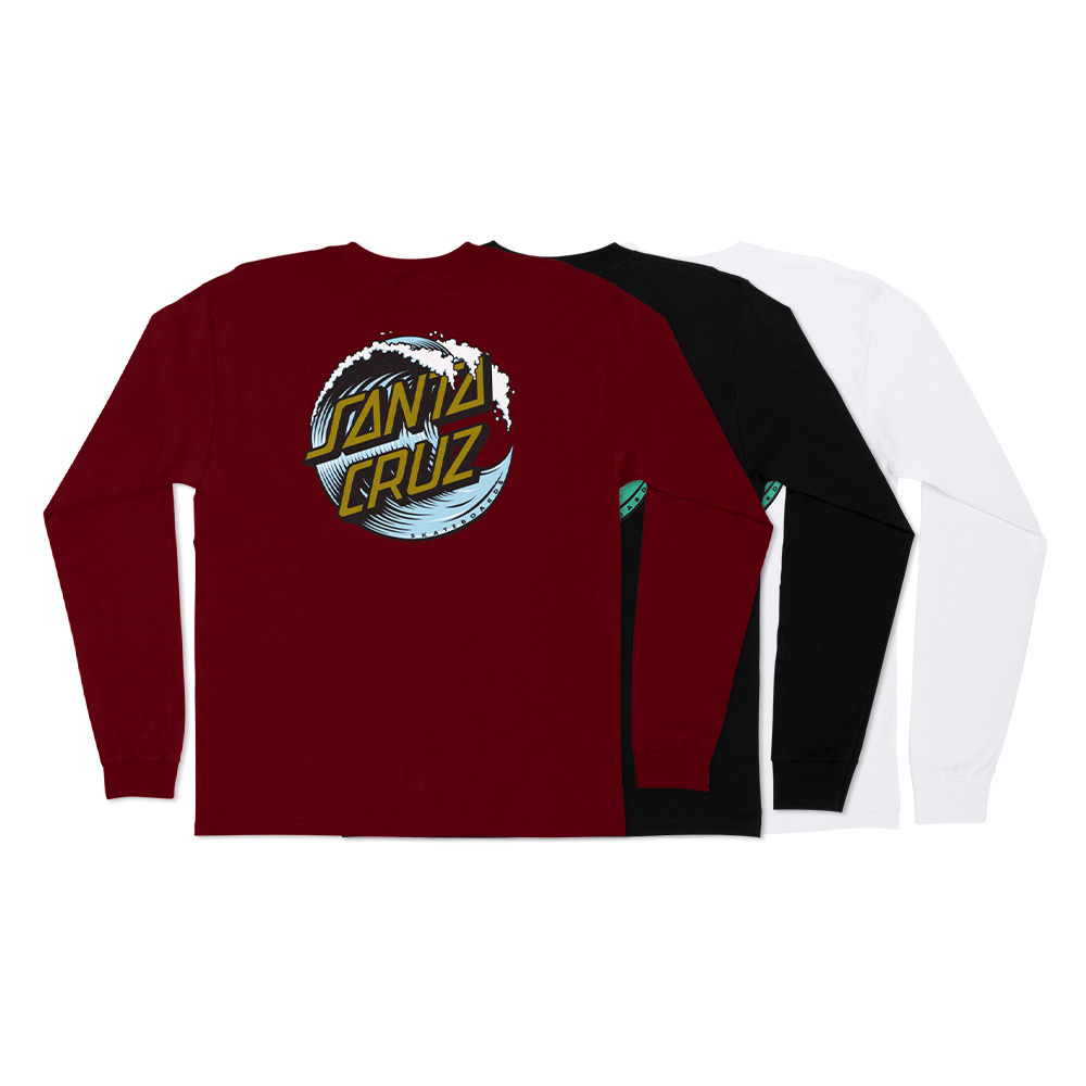 SANTA CRUZ   Wave Dot  サンタクルーズ　ロンT   黒L SANTA CRUZ サンタクルーズ WAVE DOT L/S REGULAR T-SHIRT