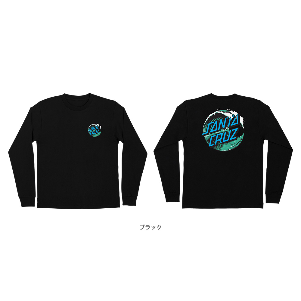 SANTA CRUZ   Wave Dot  サンタクルーズ　ロンT   黒L SANTA CRUZ サンタクルーズ WAVE DOT L/S REGULAR T-SHIRT