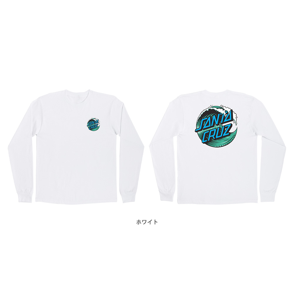 SANTA CRUZ   Wave Dot  サンタクルーズ　ロンT   白M SANTA CRUZ サンタクルーズ WAVE DOT L/S REGULAR T-SHIRT