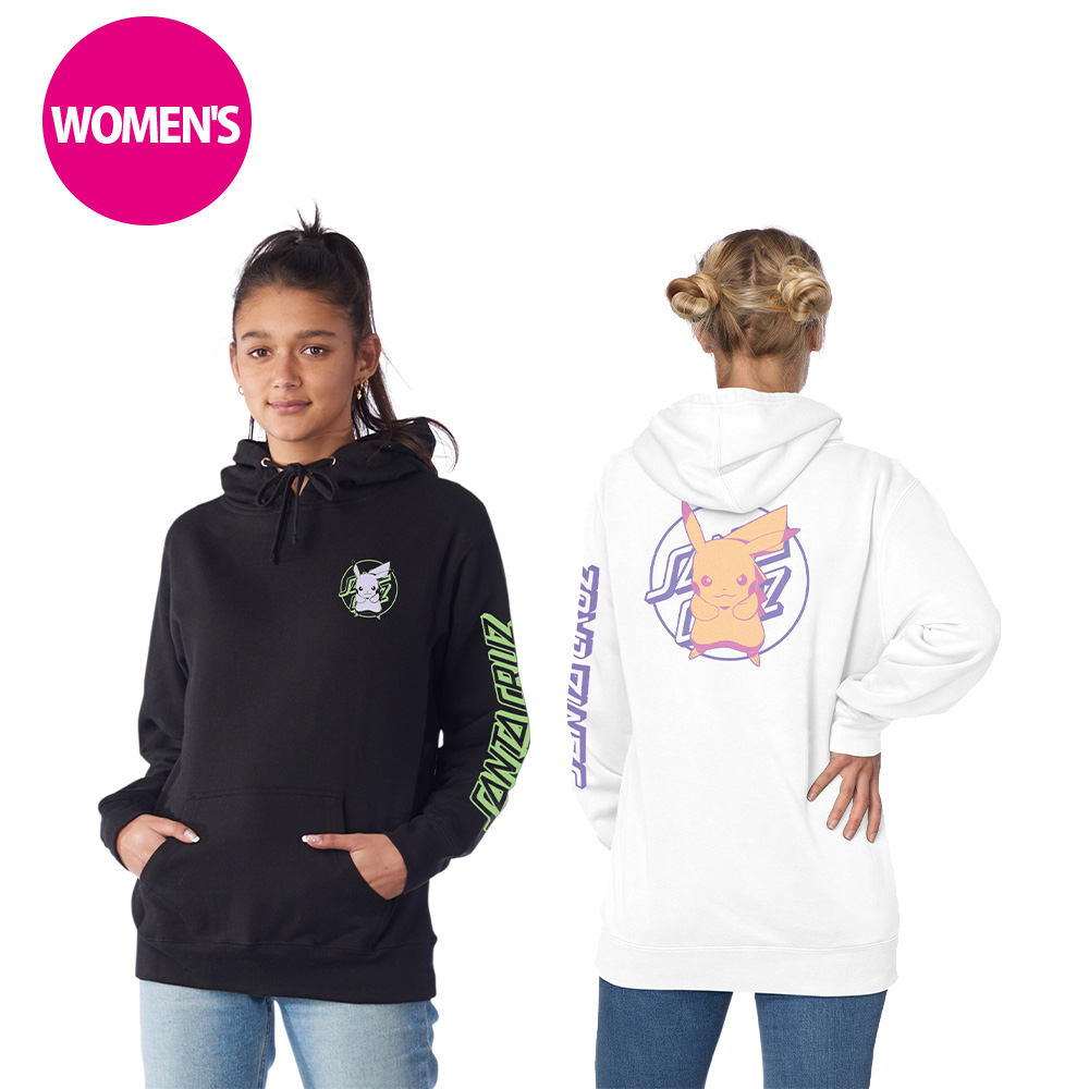 販売業者 SANTA CRUZ サンタクルーズ PoKeMoN PIKACHU DOT P/O SWEATSHIRT WOMENS プルオーバーパーカー ポケットモンスター ポケモン ピカチュウ フード スウェット