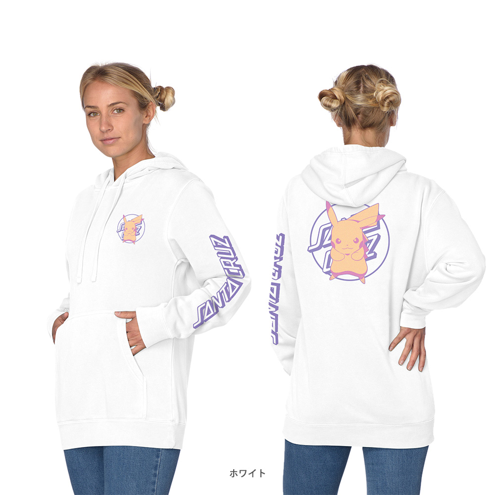 販売業者 SANTA CRUZ サンタクルーズ PoKeMoN PIKACHU DOT P/O SWEATSHIRT WOMENS プルオーバーパーカー ポケットモンスター ポケモン ピカチュウ フード スウェット