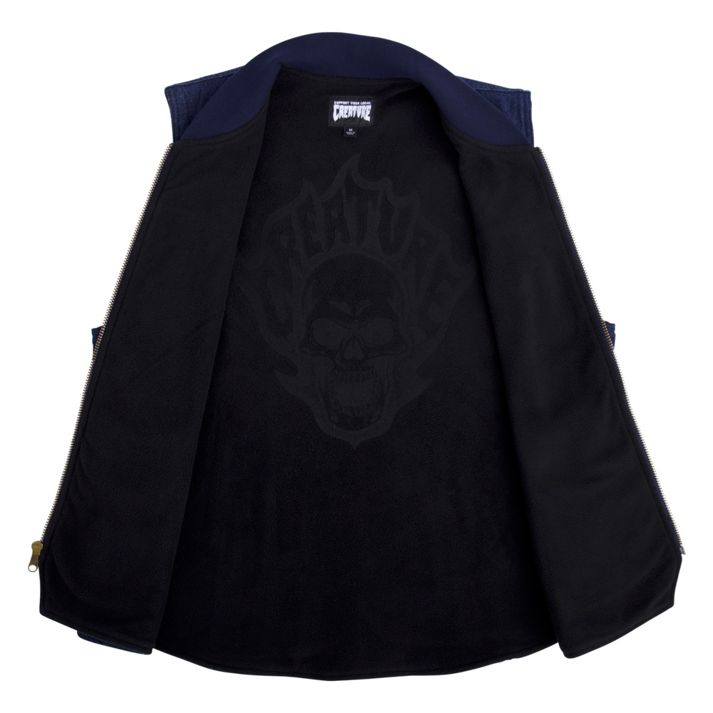 CREATURE クリーチャー BONEHEAD FLAME VEST WORK TOP ワークベスト