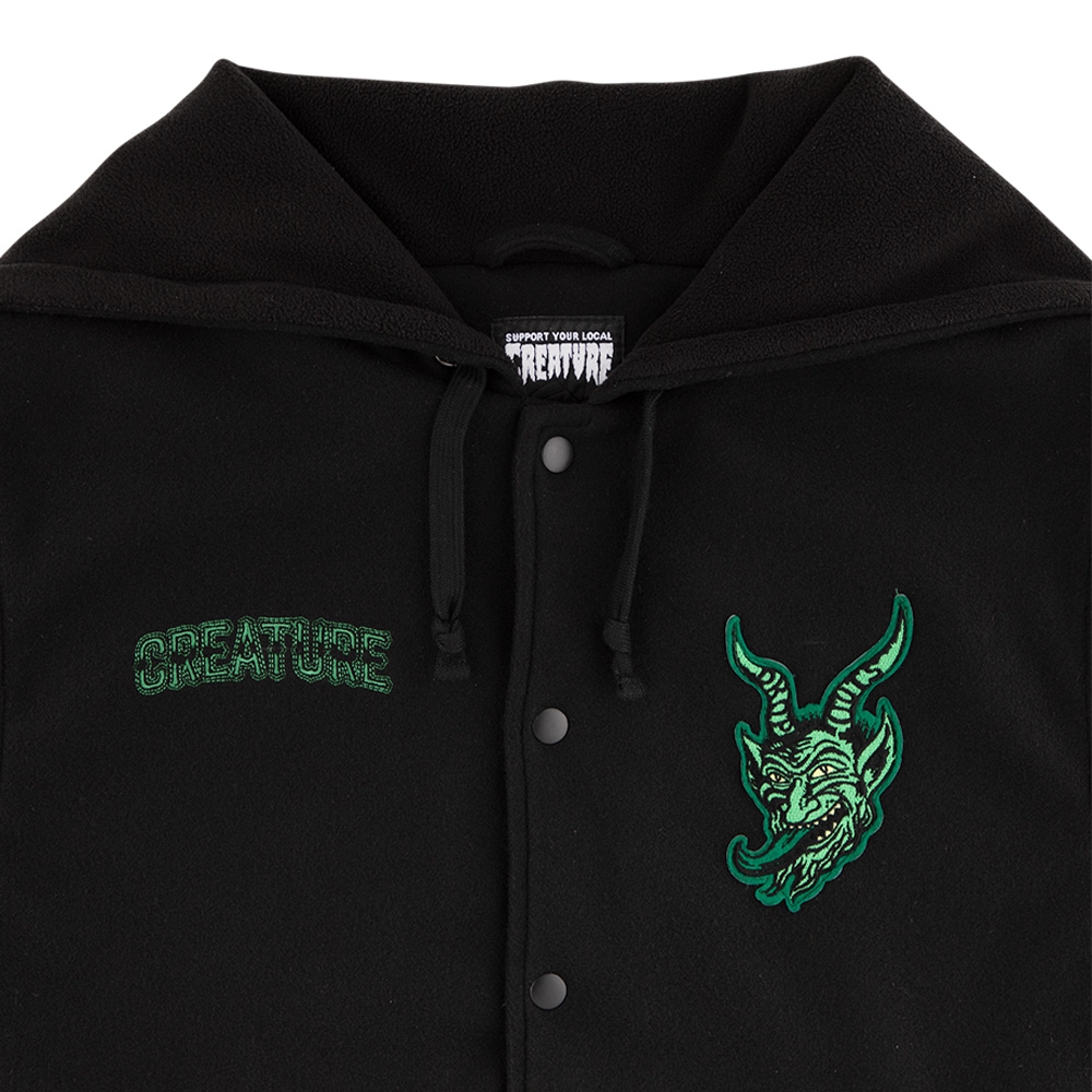 CREATURE（クリーチャー） CREATURE DROP OUT HOODED VARSITY JACKET